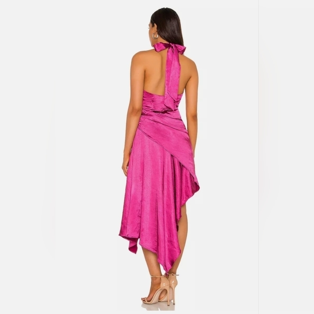 Elliatt X Revolve Caroline Halter Dress In Ruby Satin Size XS NWT - Picture 4 of 15